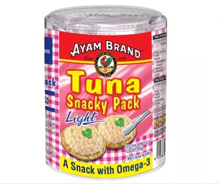 Ayam Brand Light Tuna Spread & Crackers Snack Pack - 85g Tuna in Mayonnaise with 28g Crackers (8 Pieces) | Perfect On-The-Go Snack for Work, School & Outdoor Activities
