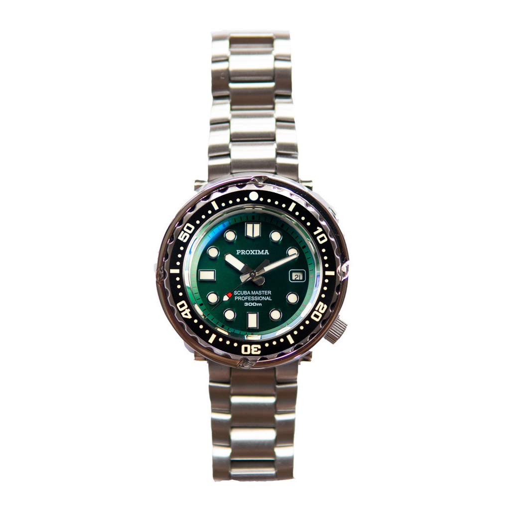 PROXIMA Men's Automatic Diver Watch - 30Bar Waterproof Self-Winding Mechanical Wristwatch with C3 Luminous, Sapphire Crystal & Ceramic Bezel (NH35 Movement) - Perfect for Scuba Diving, Snorkeling and Outdoor Adventures