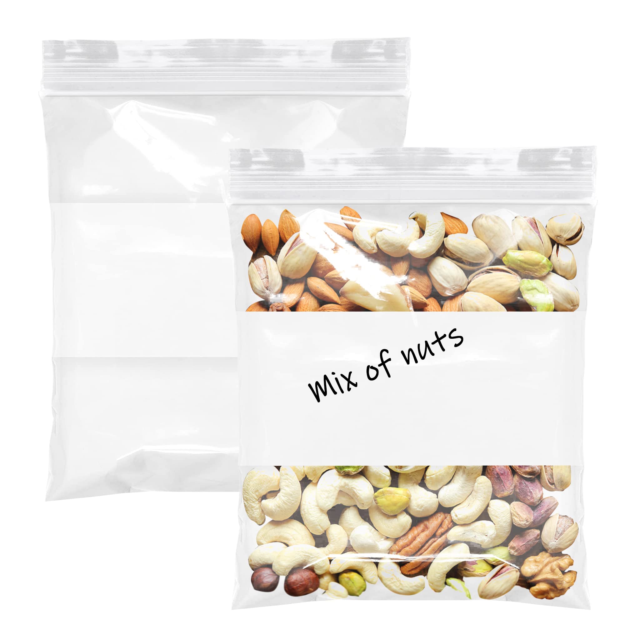 APQ 1000 Pack 8x10 White Block Zipper Bags - 6 Mil Ultra Thick Write-On Poly Bags for Pills, Packing & Storage | Ideal for Industrial Use, Food Service, Pharmacy Organization & Craft Supplies