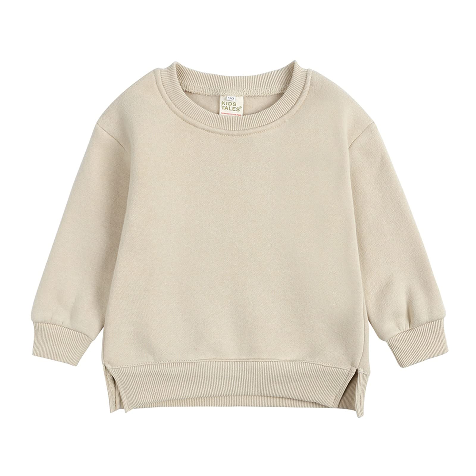Kids Fleece Pullover Sweatshirt - Soft & Warm Solid Color Graphic Hoodie for Baby Girls & Toddlers - Perfect for Playdates, School & Outdoor Activities