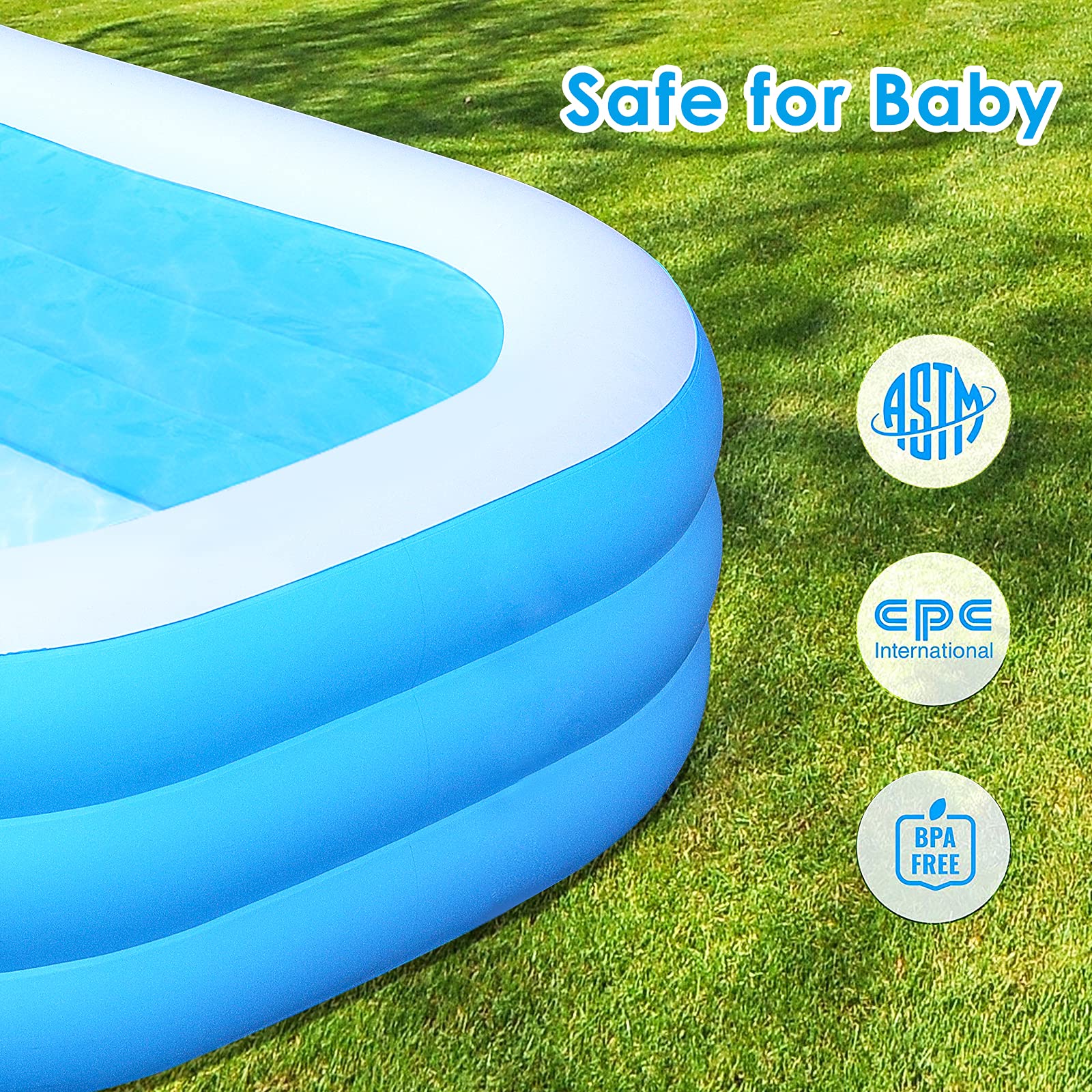 Inflatable Swimming Pool for Adults & Kids - efubaby 120\