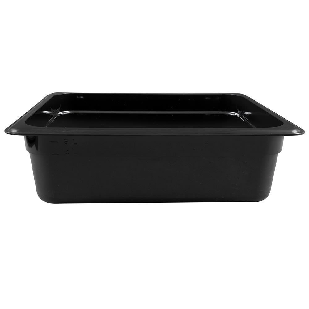 Cambro 24CW110 Camwear 1/2 Size Black Polycarbonate Food Pan 4 Deep – Durable Commercial Food Storage Container for Restaurants, Catering & Bulk Meal Prep