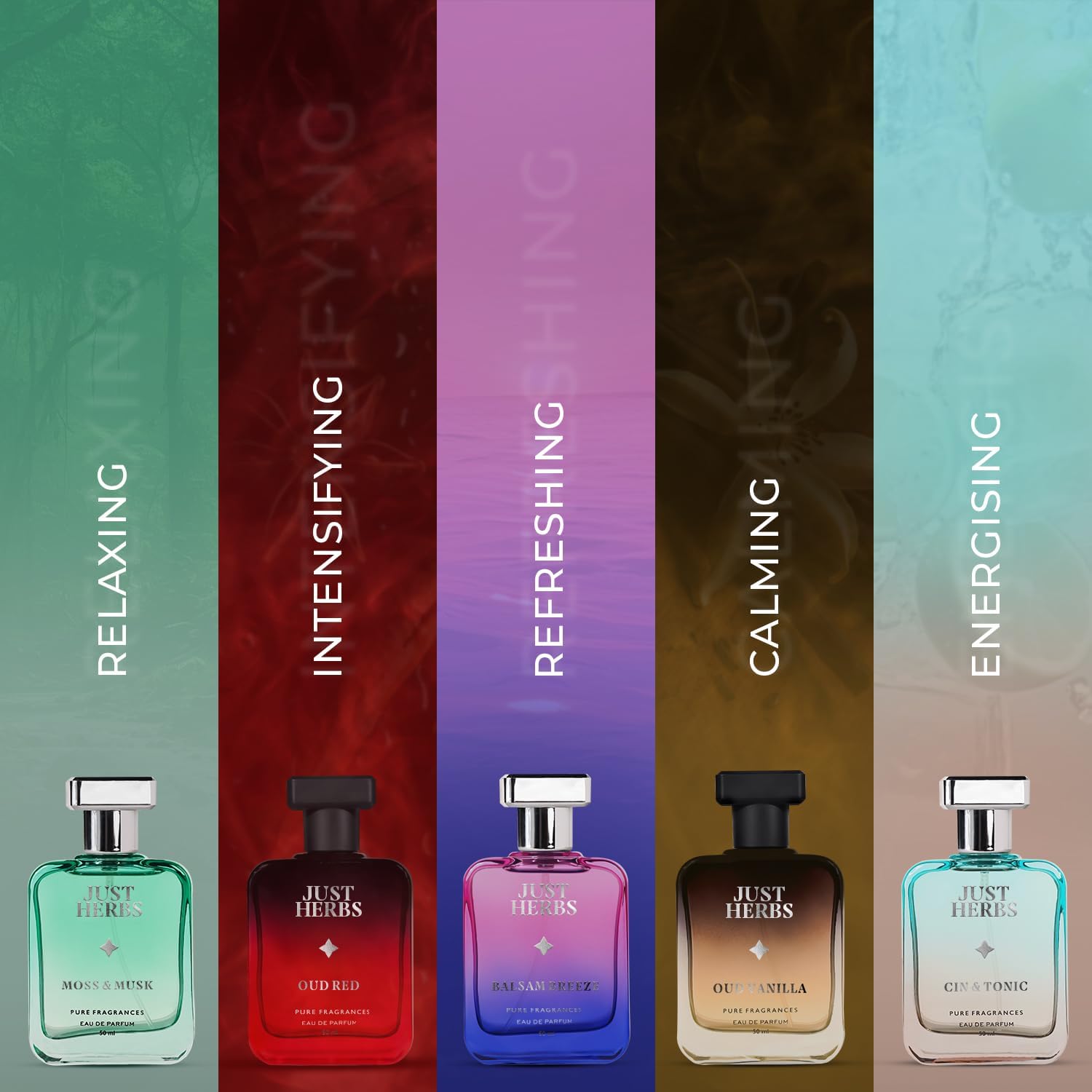 Just Herbs Intense Oud Vanilla EDP Perfume for Men - Long Lasting Fragrance, 50ml | Premium Vanilla & Oud Scent for Date Night, Office & Special Occasions