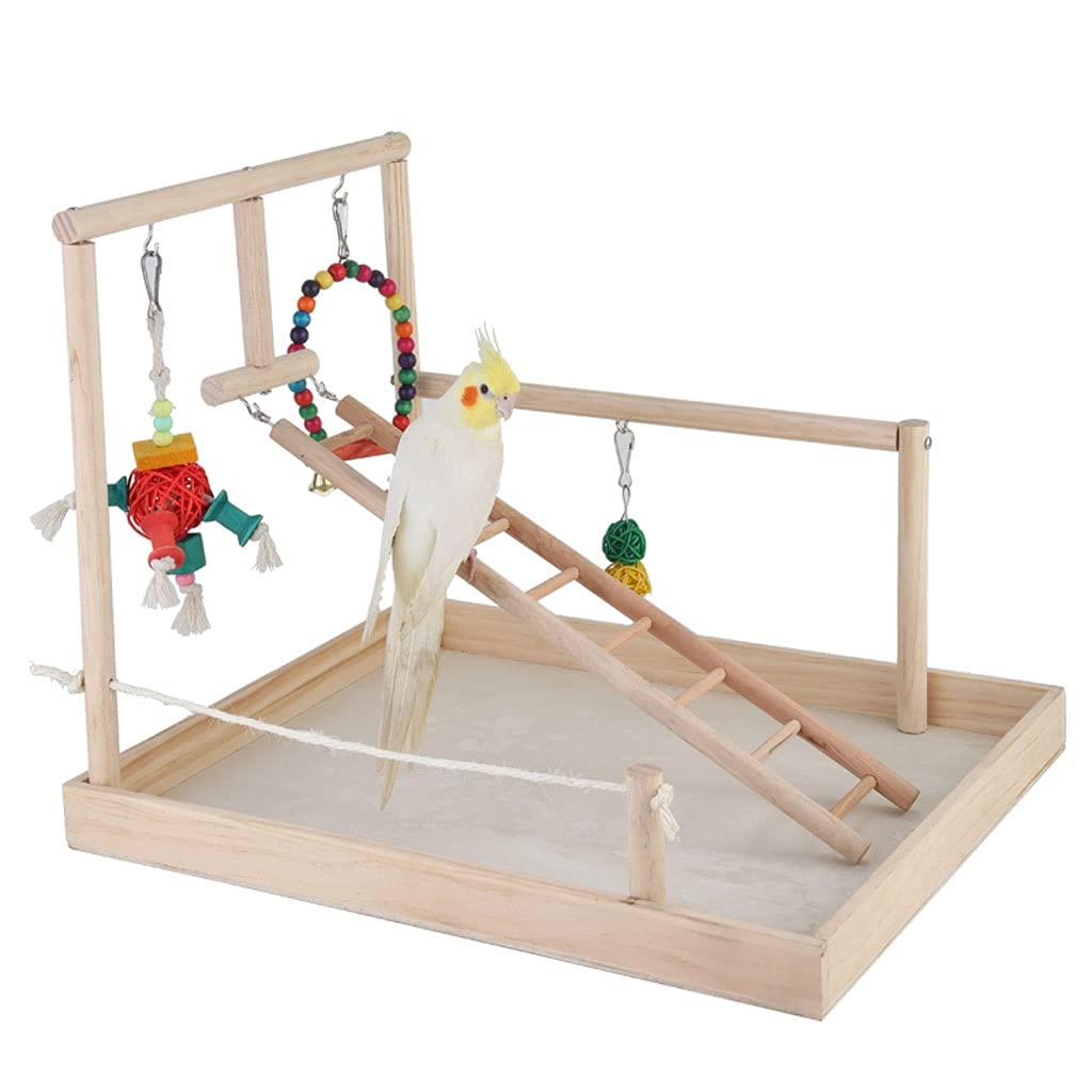 Premium Solid Wood Parrot Stand - Durable Bird Perch & Training Stand for Parrot Cages - Perfect for Play, Training & Relaxation at Home
