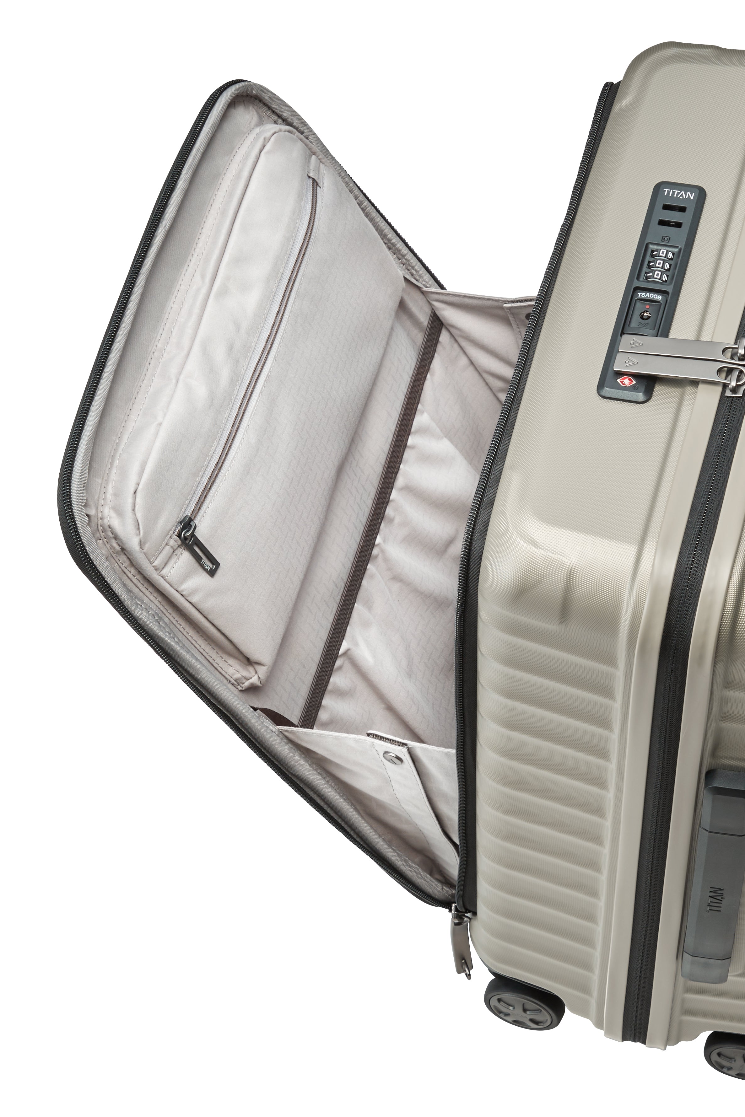 Titan LITRON Trolley S Carry On Luggage with Front Pocket - Lightweight Expandable Suitcase for Business Travel & Weekend Getaways