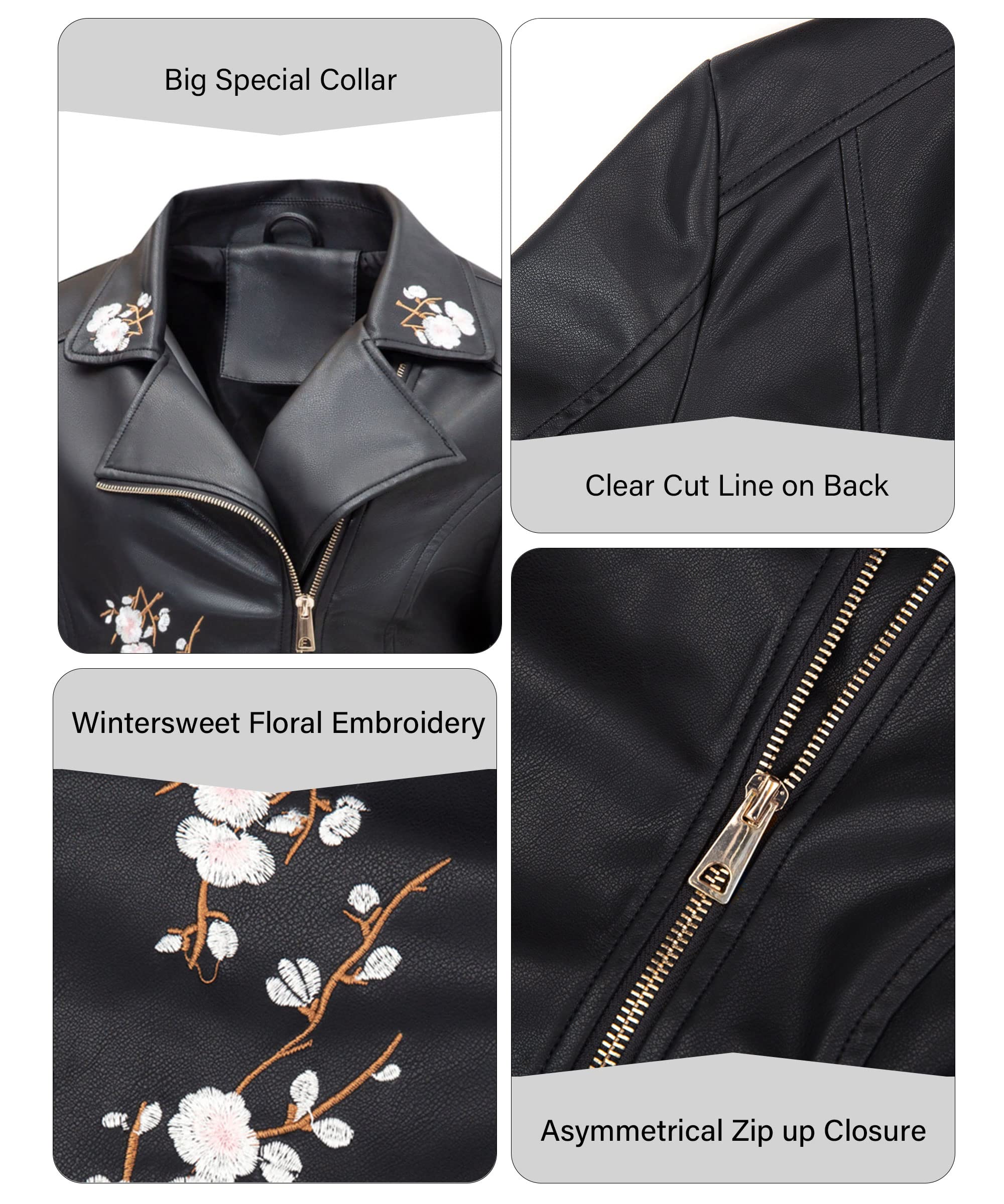 Bellivera Women's Faux Leather Jacket - Trendy Lightweight Motorcycle Coat for Spring 2025 | Casual Outerwear for Daily Wear, Date Nights & Biker Fashion