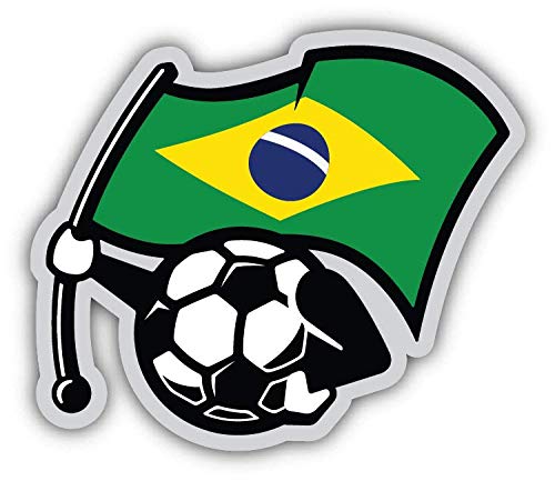 Brazil Flag Football Soccer Vinyl Decal Sticker - Waterproof 5