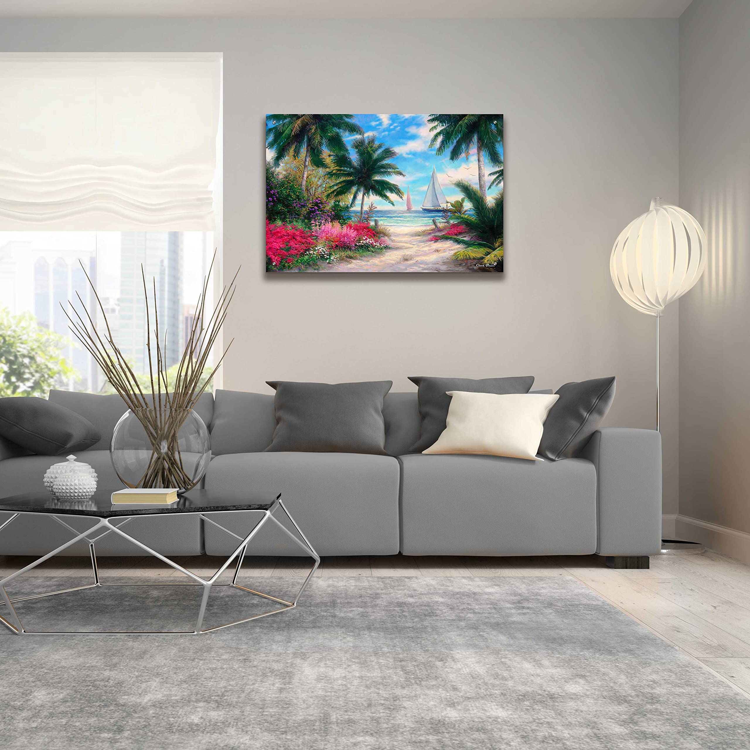 Epic Art 'Sea Breeze Trail' by Chuck Pinson - 36x24 Inch Acrylic Glass Wall Art for Living Room, Bedroom & Office Decor - Modern Coastal Landscape Painting