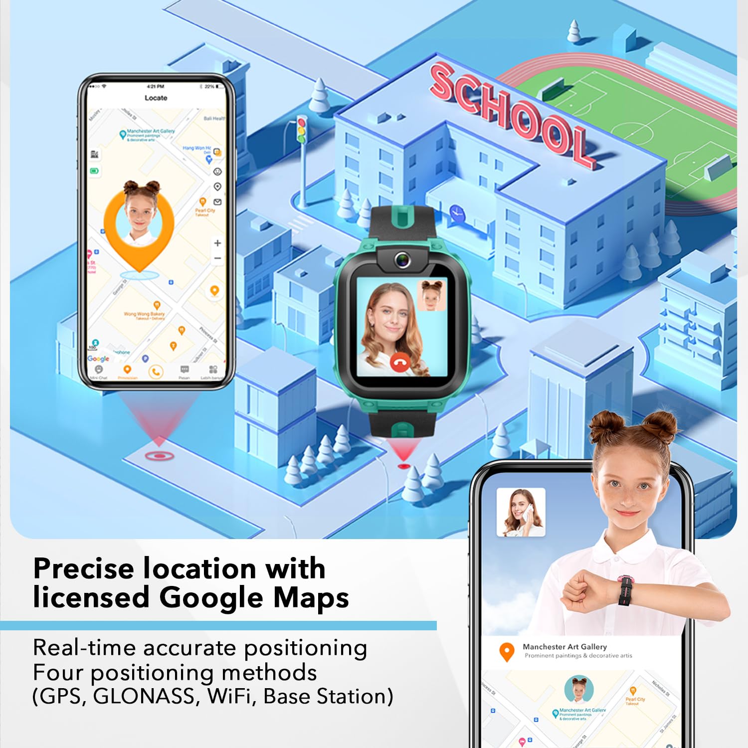imoo Z1 Kids Smart Watch - Waterproof Smartwatch for Girls & Boys with Video Calling, Long Battery Life, IPX8 Water Resistance (Rose) - Perfect for School, Play & Outdoor Activities