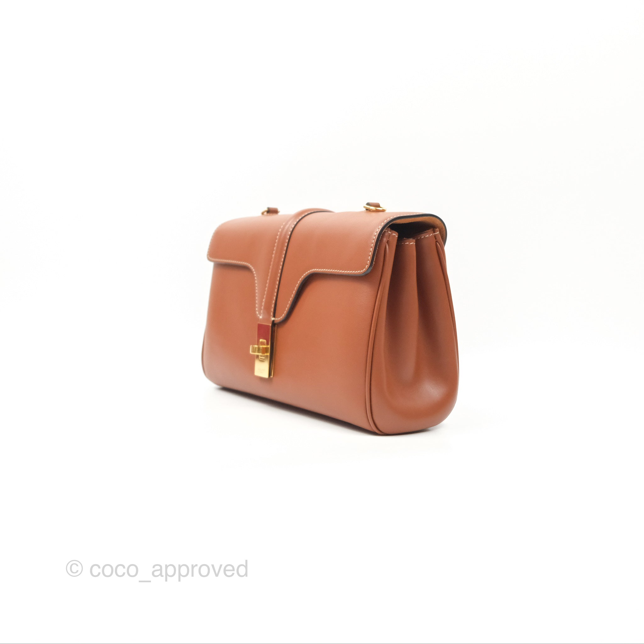 Celine Teen Soft 16 Shoulder Bag in Tan Smooth Calfskin Leather - Perfect for Everyday Use, Work & Travel