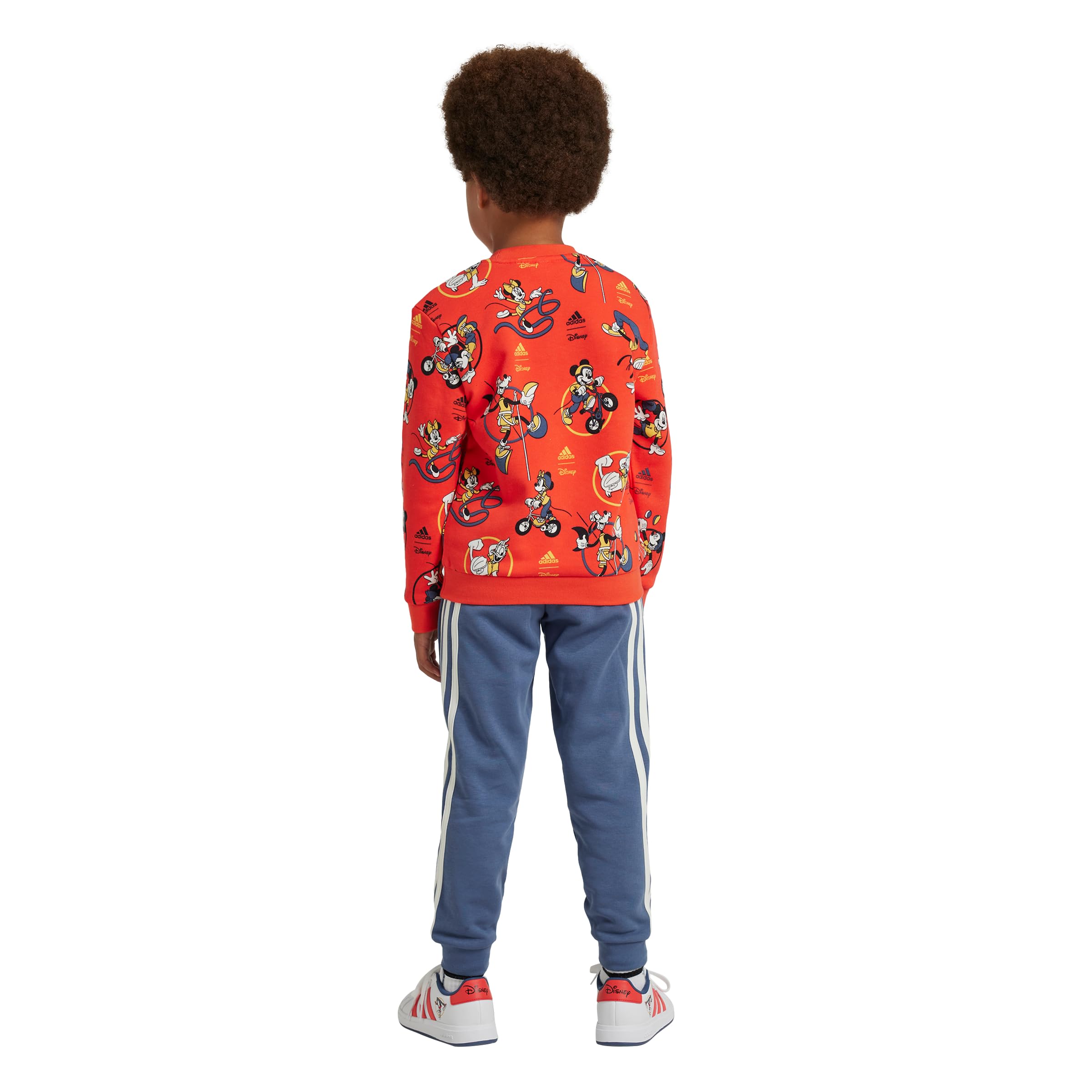 Adidas Boys Disney Mickey Mouse Jogger Set - 2 Piece Cotton Athletic Outfit for Kids, Playtime & Casual Wear