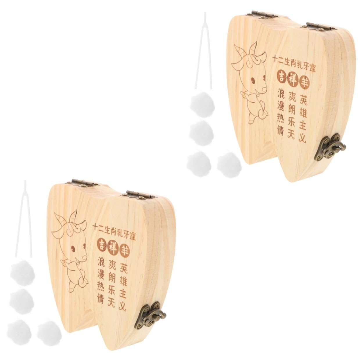 UPKOCH 2-Pack Wooden Hair Clip Holder & Tooth Keepsake Box - Perfect for Organizing Hair Accessories and Baby Teeth Memorabilia in Bedroom or Nursery