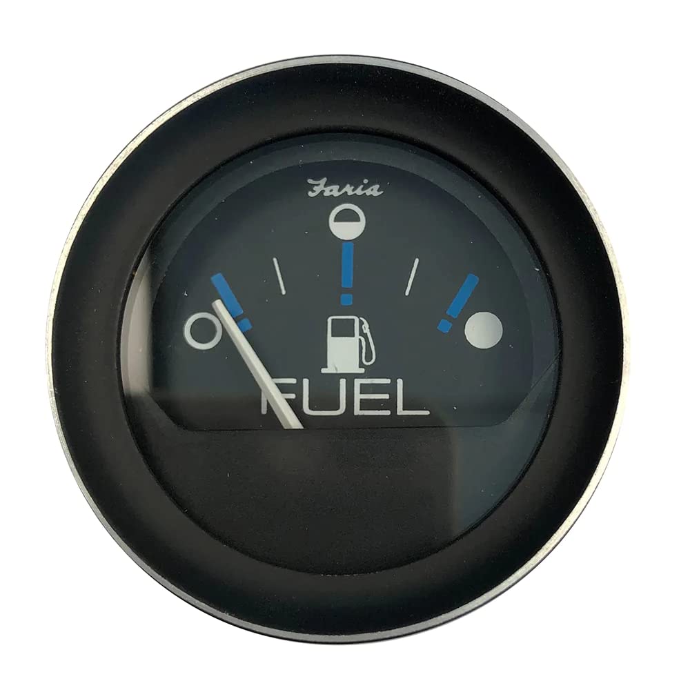 Faria 13020 2-Inch Coral Fuel Level Gauge for Boats & Marine Vehicles - Accurate Fuel Monitoring System for Yachts, Sailboats, and Fishing Vessels