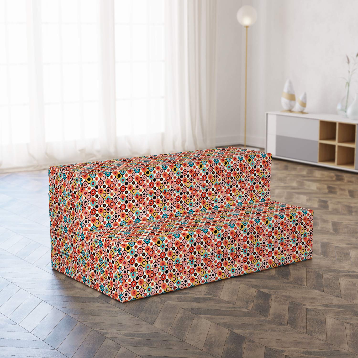Ambesonne Vintage Foldable Mattress | Retro Bubble Design | 78.7