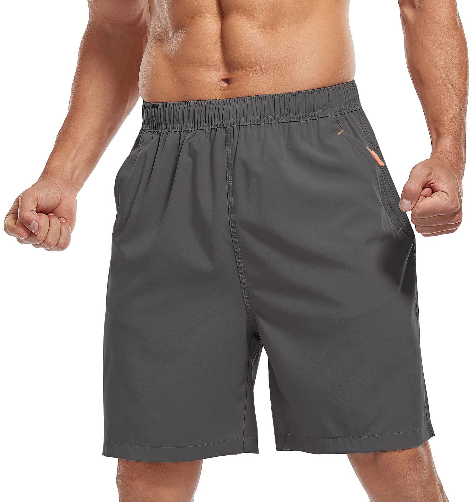 SPOSULEI Men's Quick-Dry Water Resistant Hiking Shorts with Zipper Pockets - Lightweight Athletic Outdoor Shorts for Running, Camping & Travel