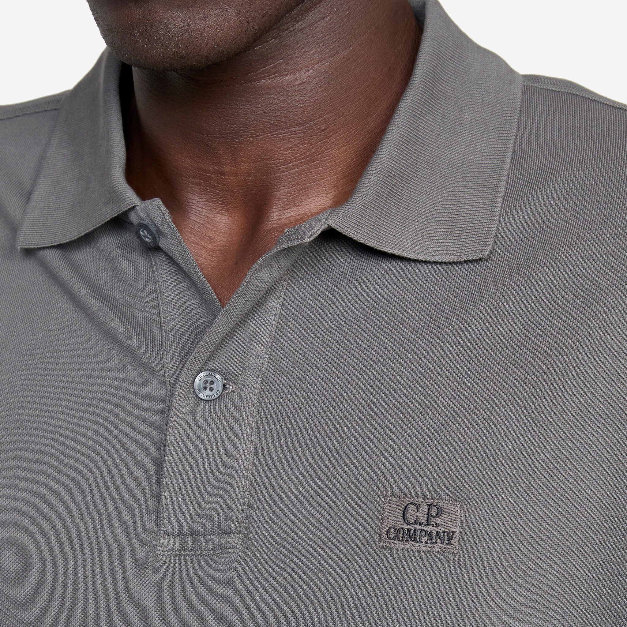 24/1 Piquet Logo Polo Shirt in Smoked Pearl - Classic Men's Casual Wear for Golf, Business & Everyday Outfits