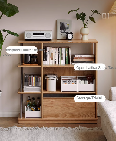 Oak Solid Wood Modern Bookcase - Stylish Bookshelf for Home & Office - Perfect for Living Room, Bedroom, and Study Room Organization