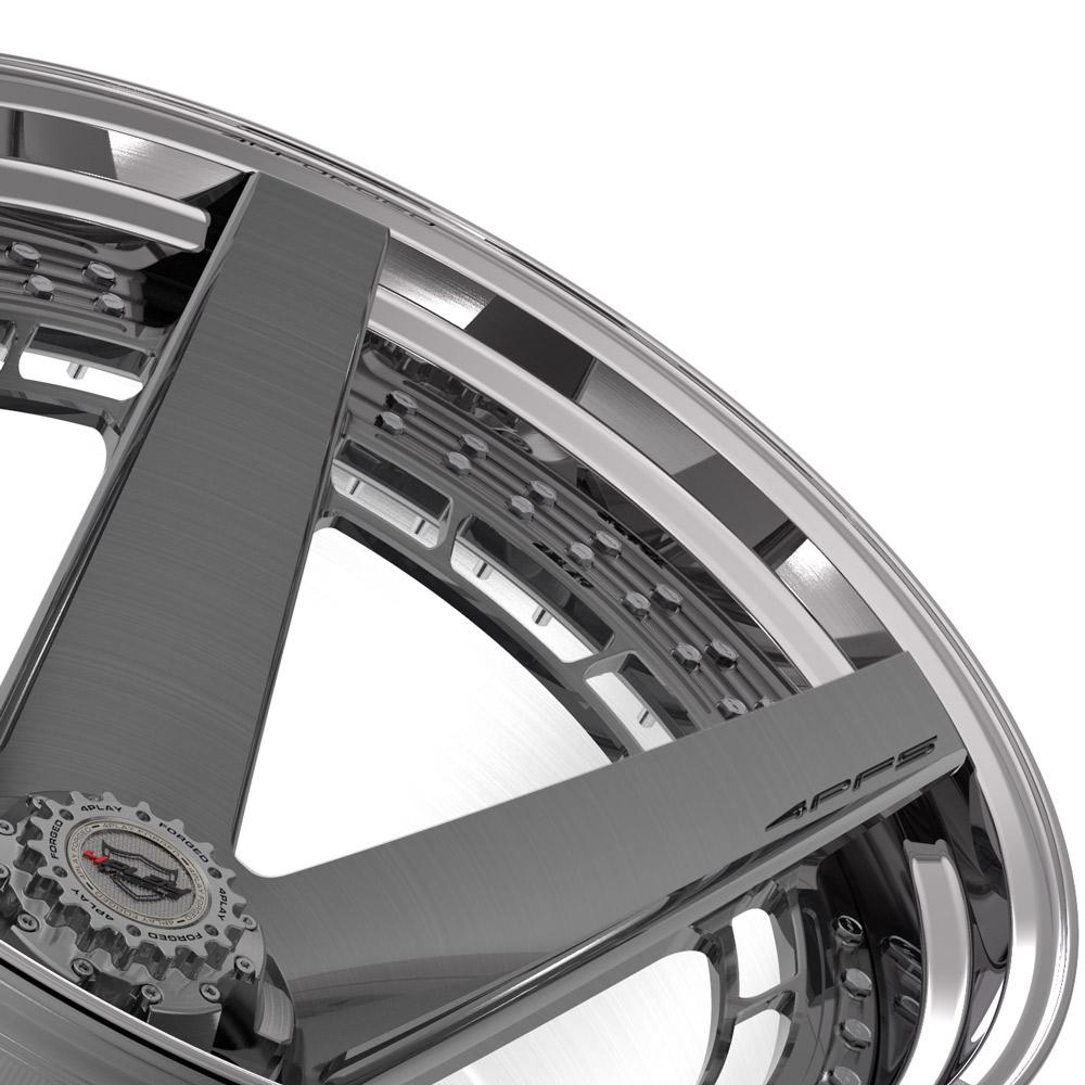 4Play Forged Series 4PF5 Wheels 24x14.0 - Brushed with Tinted Clear Center & Polished Barrel - 6x135/6x139.7mm Bolt Pattern - 106.1mm Hub Bore - Premium Off-Road & Custom Truck Rims for Enhanced Style and Performance