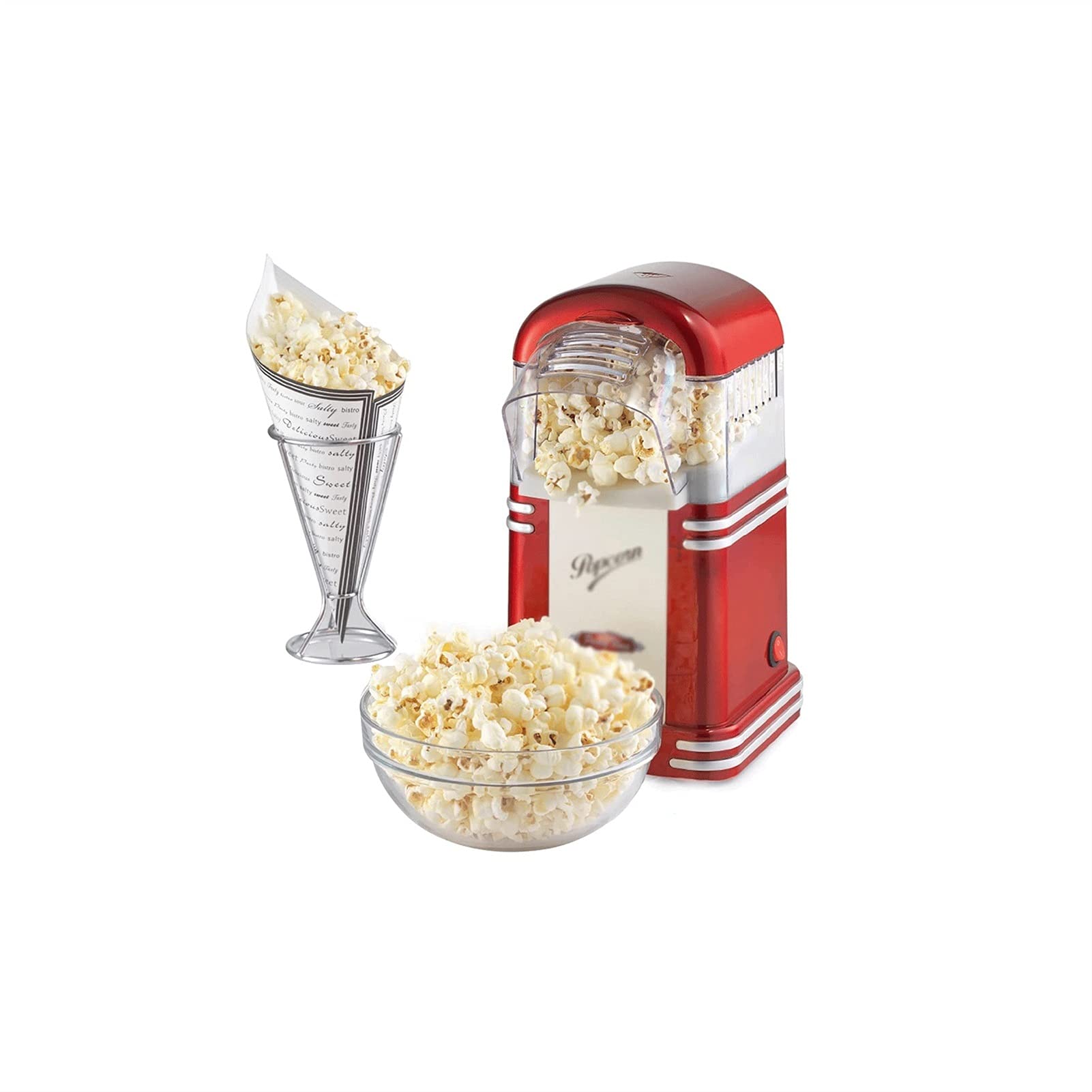 **Pictetw Popcorn Poppers Machine - 1100W Hot Air Electric Popcorn Maker for Home Use, BPA Free, No Oil Needed, Red - Perfect for Movie Nights, Parties & Healthy Snacking**