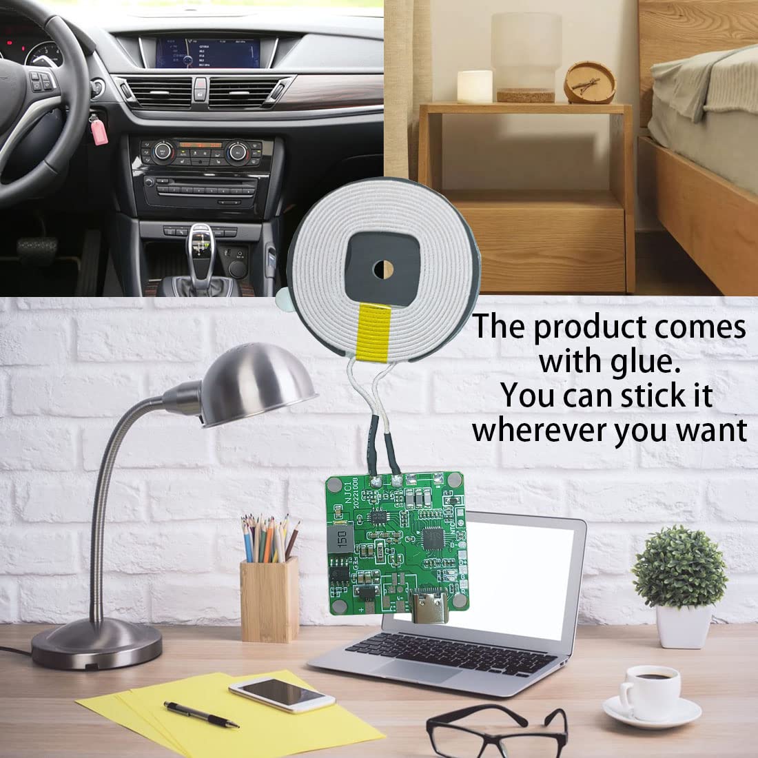 Gikfun 20W Qi Wireless Charger Module Coil - Fast Car Charging DIY Kit with Universal Type-C Interface EK1984 - Perfect for DIY Projects, Smartphones, and In-Car Charging Solutions