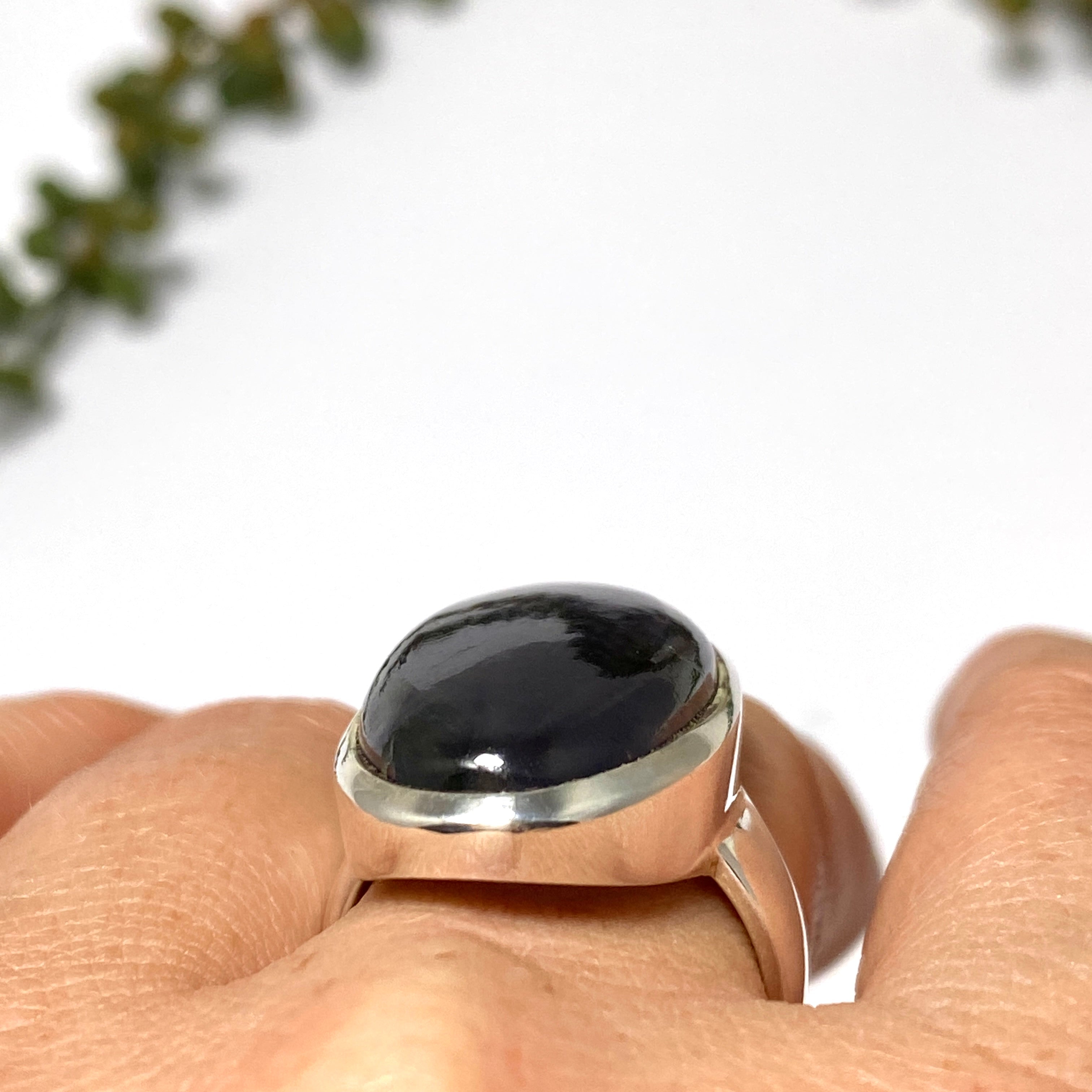 Iolite Sunstone Oval Cabochon Ring - Size 8.5 PRGJ661 - Perfect for Wedding, Engagement & Everyday Jewelry