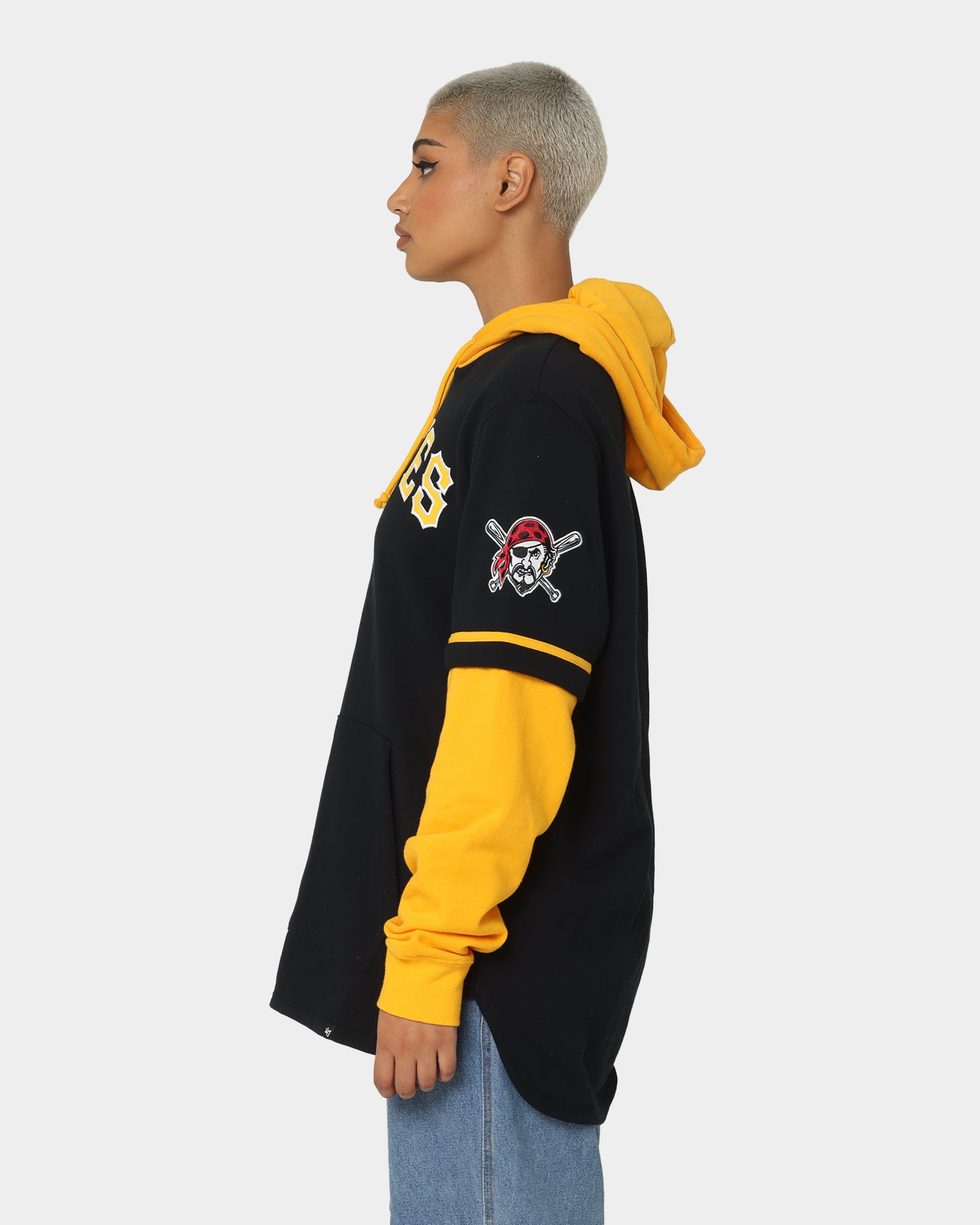 47 Brand Pittsburgh Pirates Shortstop Hoodie - Jet Black - Men's Baseball Hooded Sweatshirt for Casual Wear & Game Day Outfits