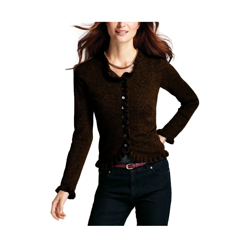 Parisbonbon Women's 100% Cashmere Crew Neck Cardigan Sweater - Soft & Warm Winter Knitwear - Chocolate Brown Oversized 3X - Perfect for Office, Lounge & Casual Outfits