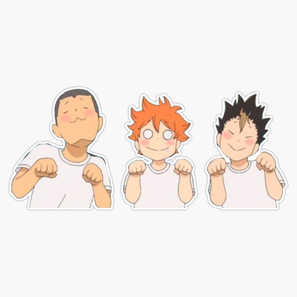 Haikyu!! Anime Vinyl Waterproof Stickers - Hinata, Nishinoya & Tanaka Character Decals (5 Inch) for Cars, Laptops, Walls, Windows | Perfect for Anime Fans, Room Decor & Personalizing Devices