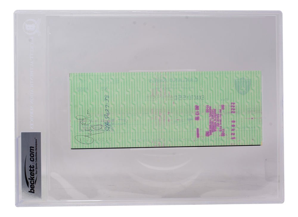 Authentic Al Davis Signed Oakland Raiders Bank Check #350 BGS Certified - Perfect for Raiders Memorabilia Collection, Sports Fan Gifts, and NFL History Enthusiasts