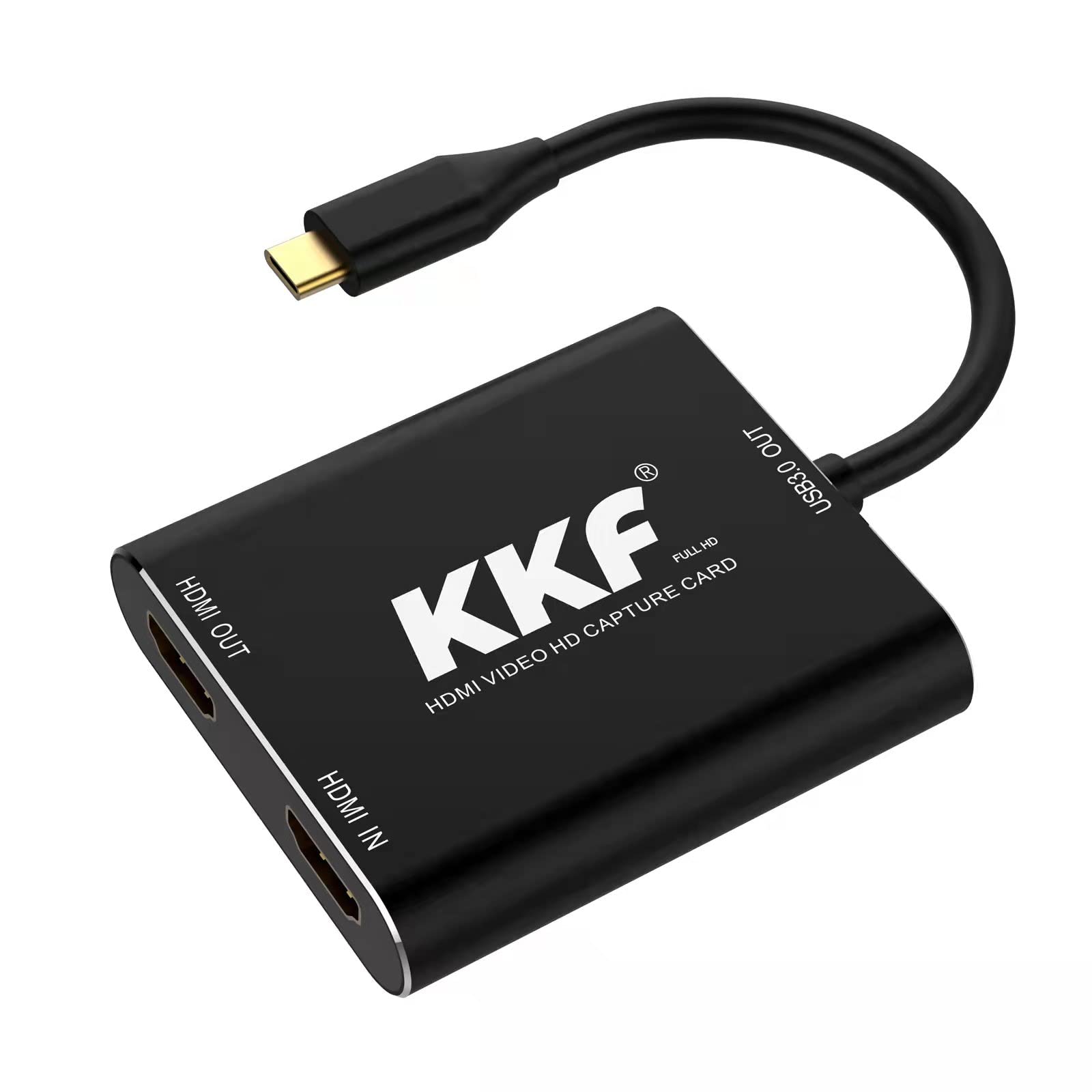 KKF USB-C 3.0 4K HDMI Capture Card - 1080P60 Game Capture Device for PS5, PS4, Xbox Series X/S & Nintendo Switch | Lag-Free Streaming & Recording | Compatible with Windows, Mac & Linux | Perfect for Live Gaming, YouTube Content Creation & Professional Broadcasts