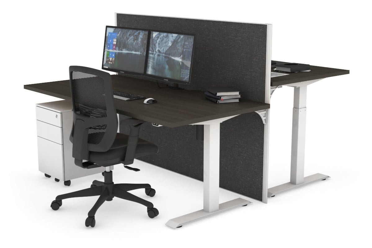 Height Adjustable 2 Person Workbench - 1600L x 800W with Cable Management - Perfect for Office, Workshop & Collaborative Workspaces