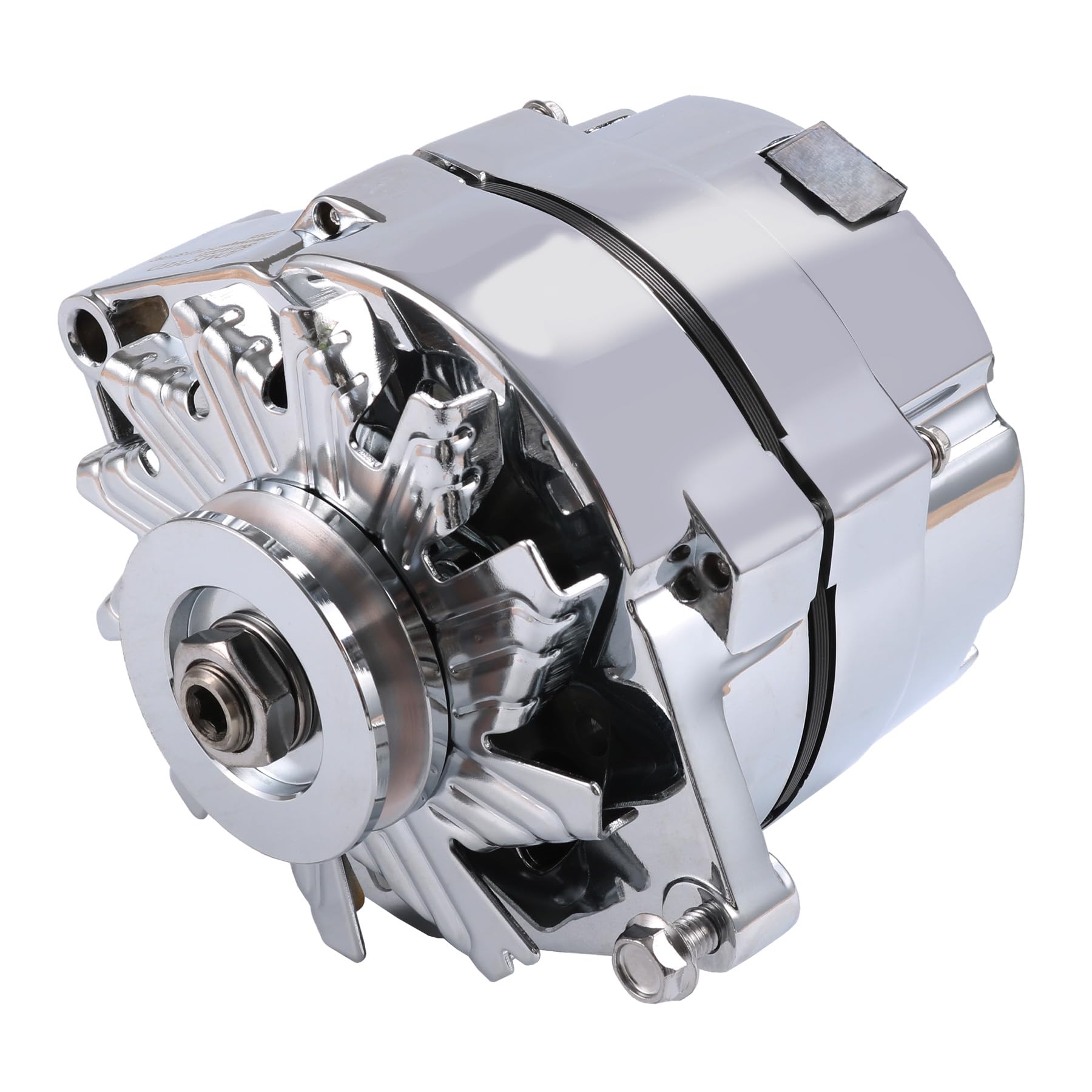 JDMSPEED High Output 110Amp 1-Wire Chrome Alternator Replacement for Chevy BBC & SBC Engines - RA00114 - Perfect for Classic Car Restoration & Performance Upgrades