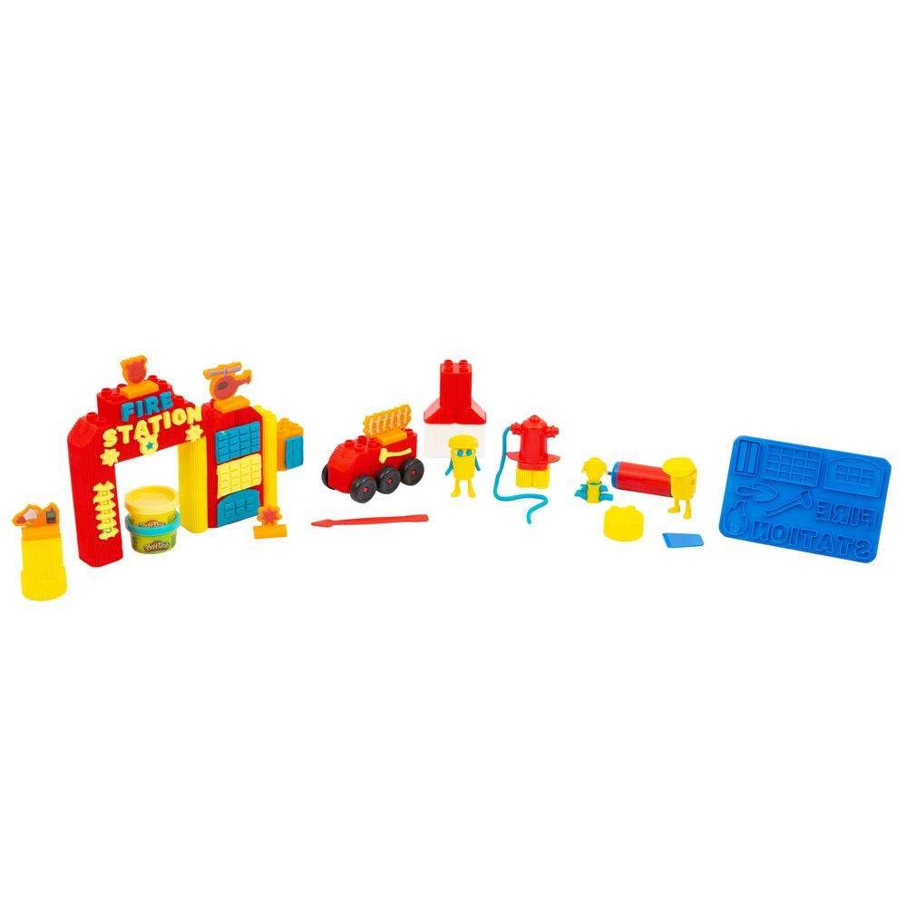 Play-Doh Blocks Fire Station Building Set - 24-Piece Creative Construction Toy for Kids, STEM Learning Activity, Pretend Play & Educational Fun (Great for Birthday Gifts & Classroom Activities)