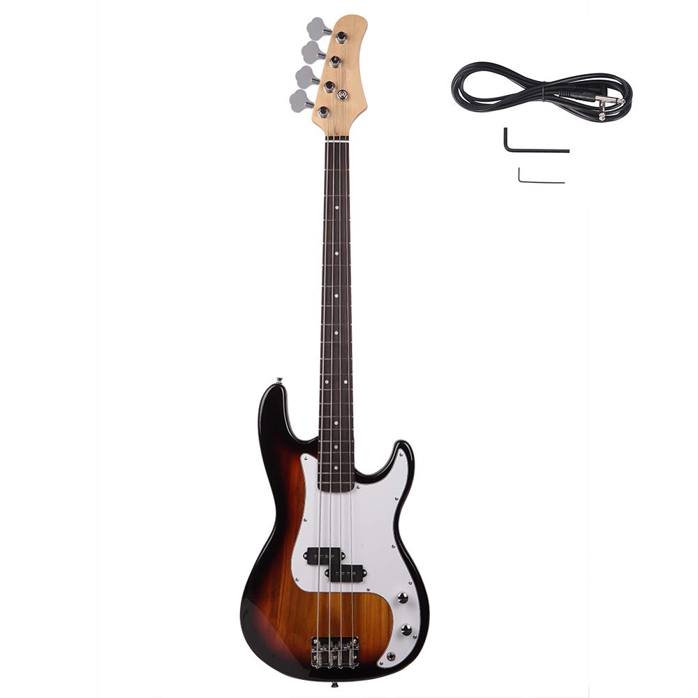 Premium Electric Bass Guitar with Burning Fire Style Design - New & High-Quality for Rock, Metal & Stage Performances
