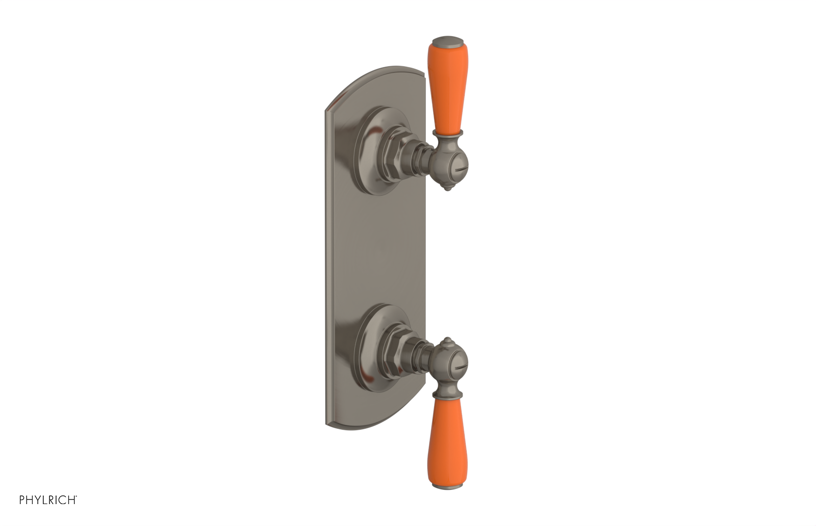Jamestown Thermostatic Shower Valve with Volume Control & Diverter - Orange Accent Trim - Model 4738 - Perfect for Modern Bathroom Renovations & Spa-Like Shower Experiences