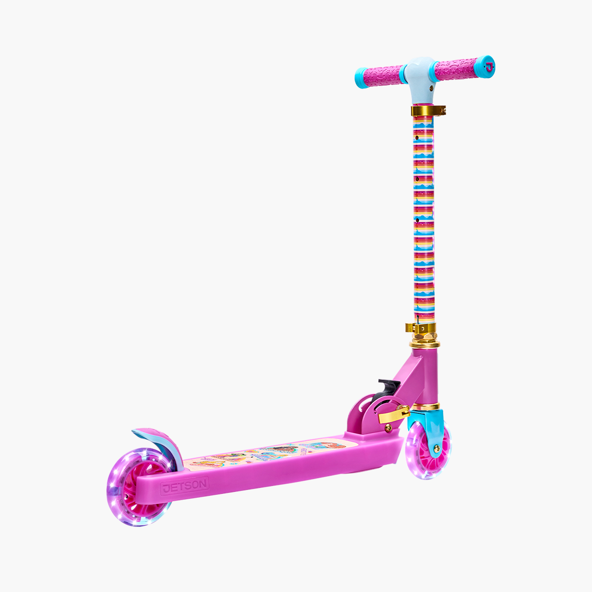 Disney Princess 2-Wheel LED Light Up Kick Scooter for Kids - Foldable Adjustable Height Scooter for Girls Outdoor Play & Commuting