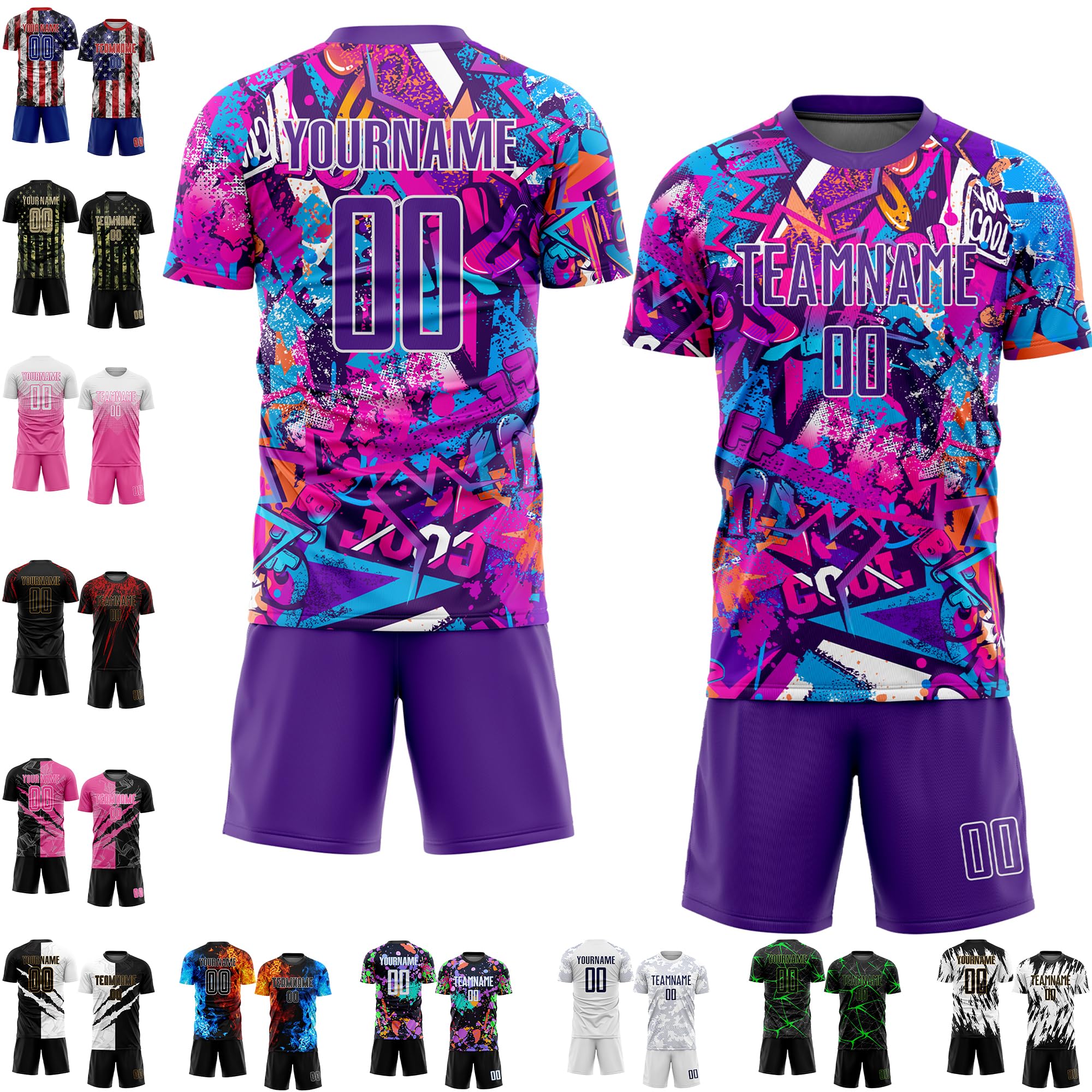 Custom Personalized Soccer Jerseys for Men, Women & Youth - Team Name, Number & Logo Printing - Perfect for Games, Training & Team Uniforms