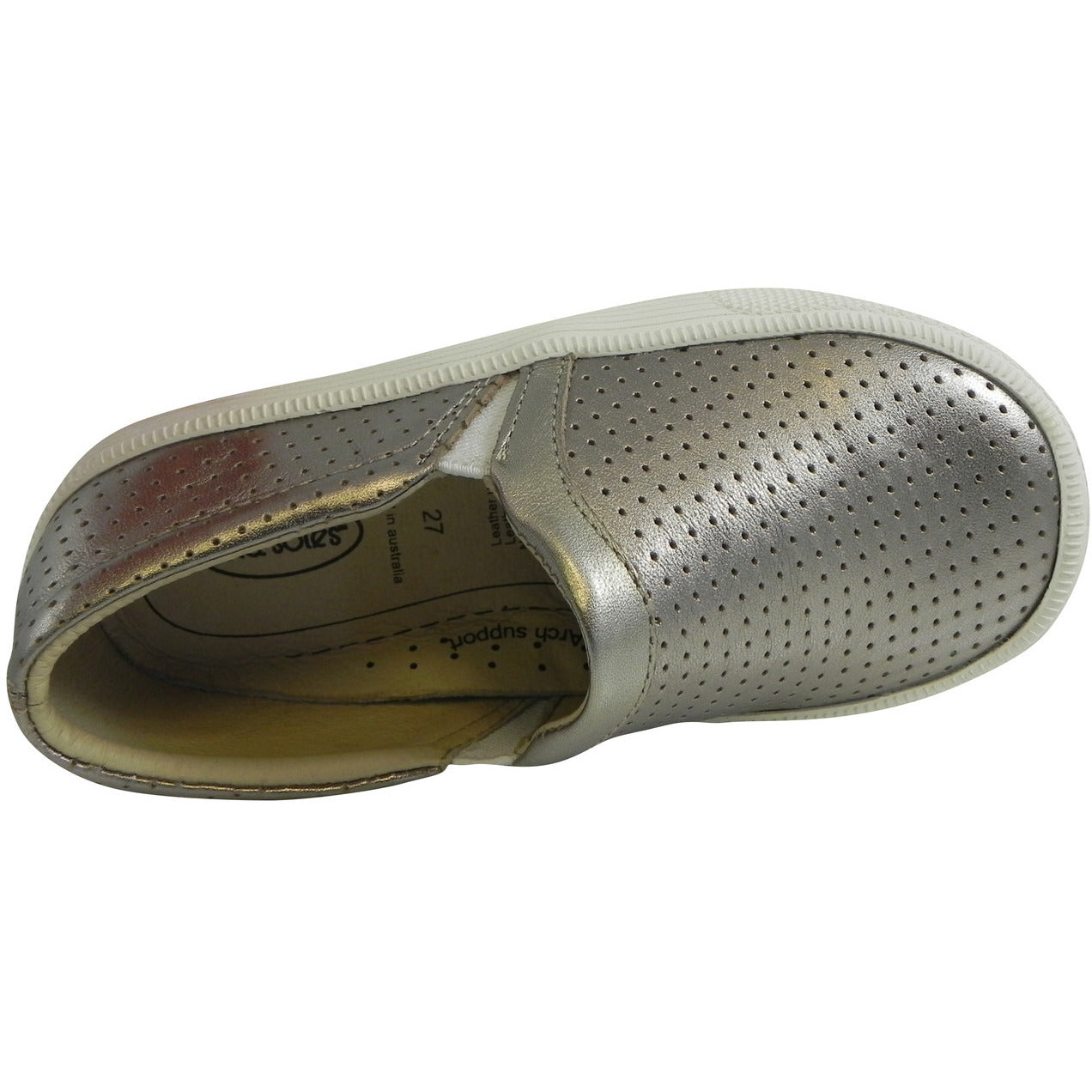 Old Soles 1030 Kids' Silver Sporty Hoff Leather Loafers - Breathable Sneakers for Boys & Girls | Perfect for School, Play & Everyday Comfort