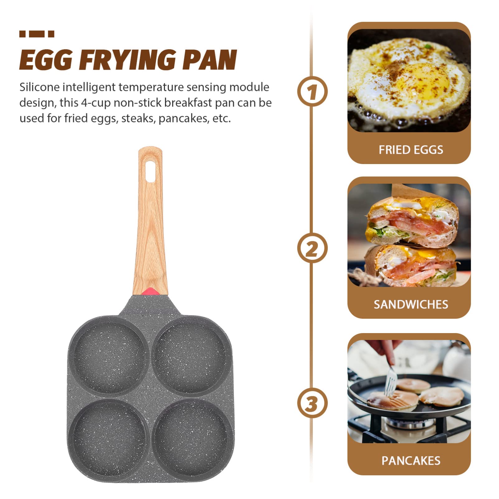 **Beavorty 4-Hole Nonstick Burger Pan - Divided Grill & Muffin Pan for Eggs, Breakfast Skillet, Poached Eggs Maker - Perfect for Burgers, Sandwiches & Healthy Cooking (Water-Based Coating)**