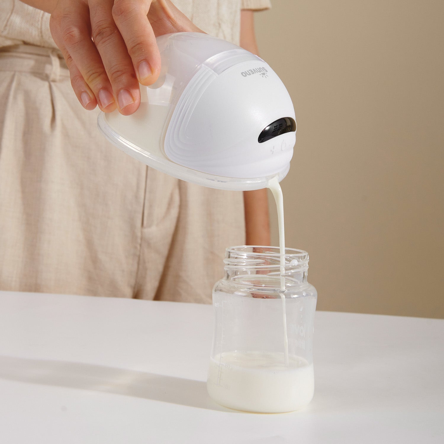 Sunveno Hands-Free Double Electric Breast Pump for Nursing Moms - Portable & Quiet Breastfeeding Pump for Work, Travel & On-the-Go Use