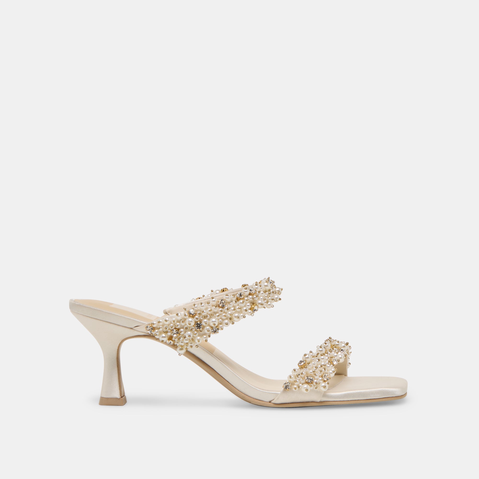 GENORA Rhinestone Heels for Women - Elegant Ivory Crystal Embellished High Heels for Parties, Weddings & Special Occasions