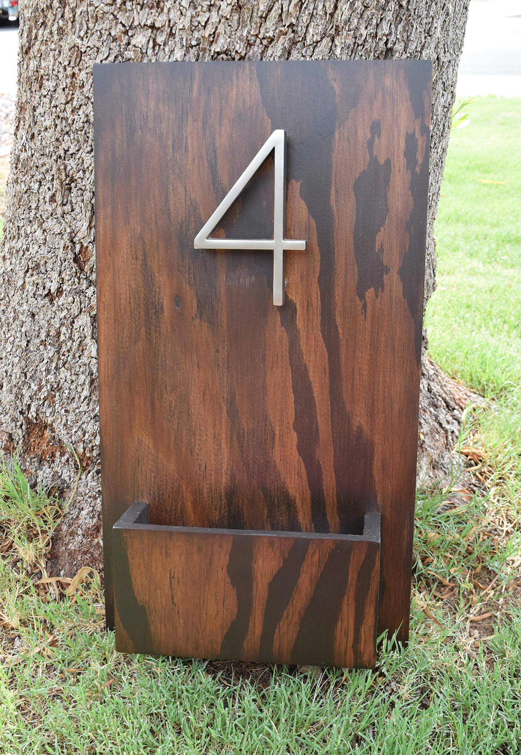 Vertical Address Sign with Planter Box - Modern House Number Display for Mail Delivery & Curb Appeal | Outdoor Home Decor for Front Yard, Porch & Garden
