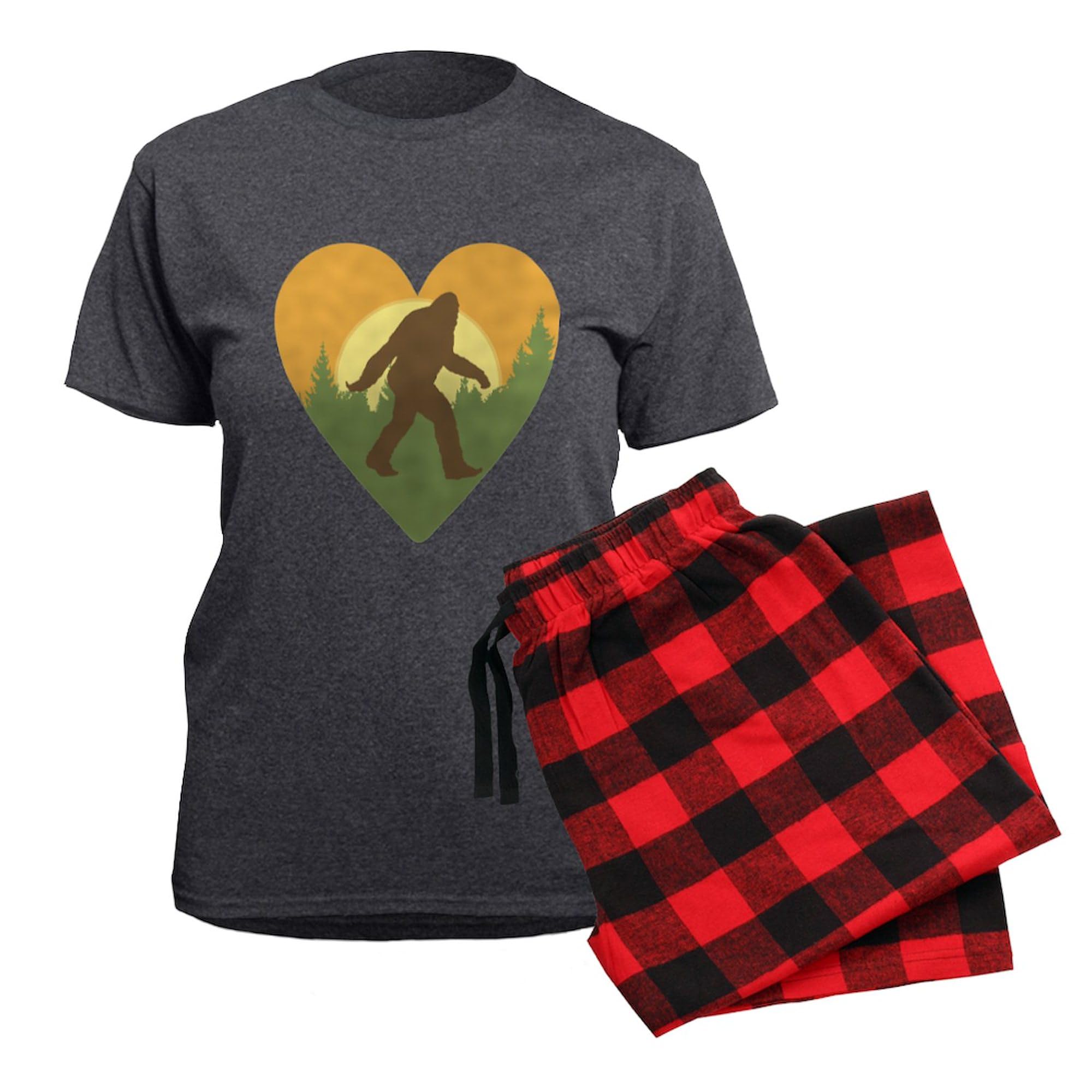 Bigfoot Love Women's Dark Pajama Set - Cozy Charcoal Novelty Sleepwear for Women | Perfect for Lounge, Sleepovers & Gift Giving