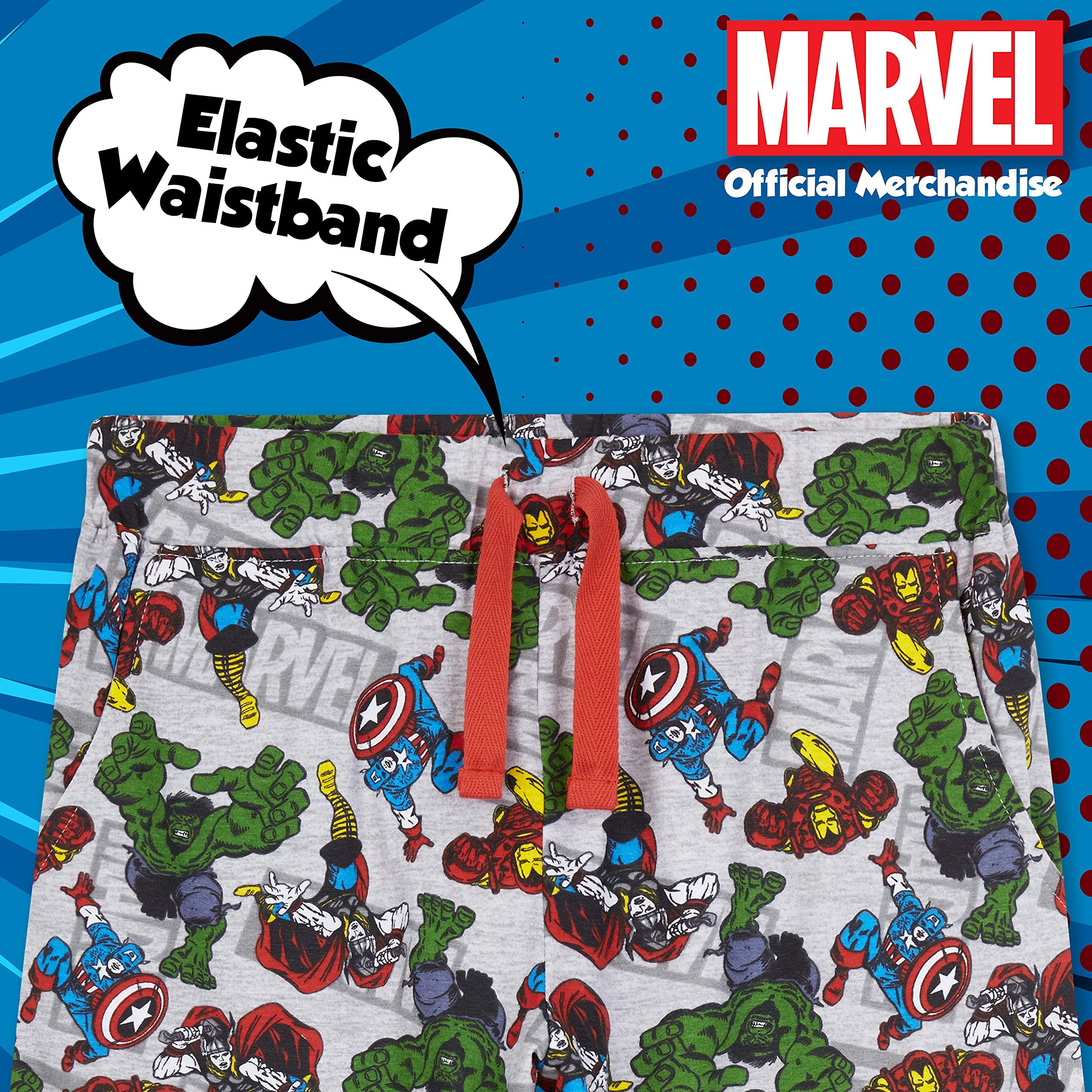 Marvel Avengers Boys' Athletic Shorts - Iron Man, Captain America, Hulk & Thor Graphic Sports Shorts for Teen Boys | Summer Jogger Shorts | Perfect for Gym, Running & Casual Wear | Cool Gifts for Teenagers