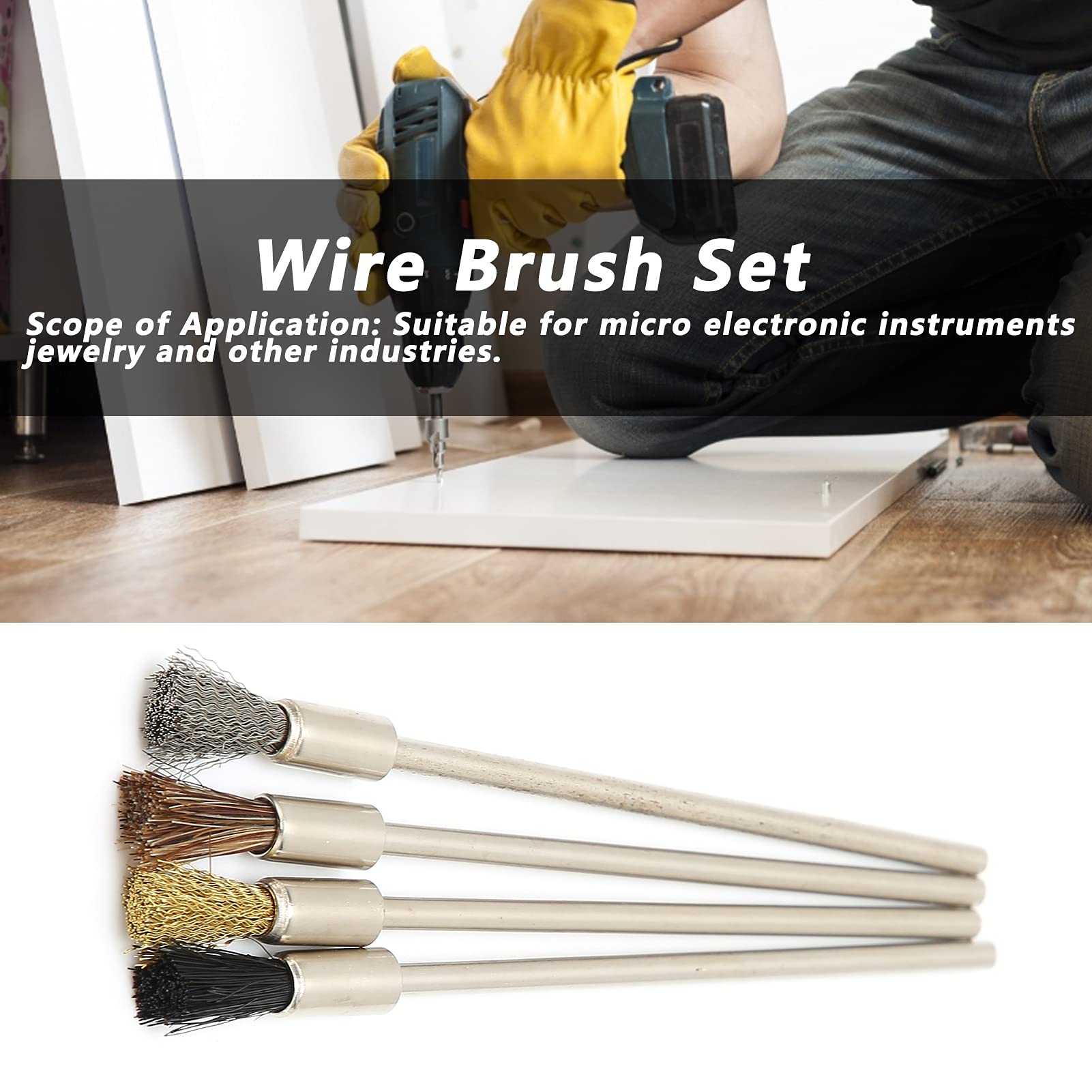 Mini Wire Brush Set - Stainless Steel Cleaning Brushes for Drill, Jewelry & Electronics - Small Wire Brush for Tight Spaces & Fastener Cleaning - Perfect for DIY, Crafting & Precision Cleaning Tasks