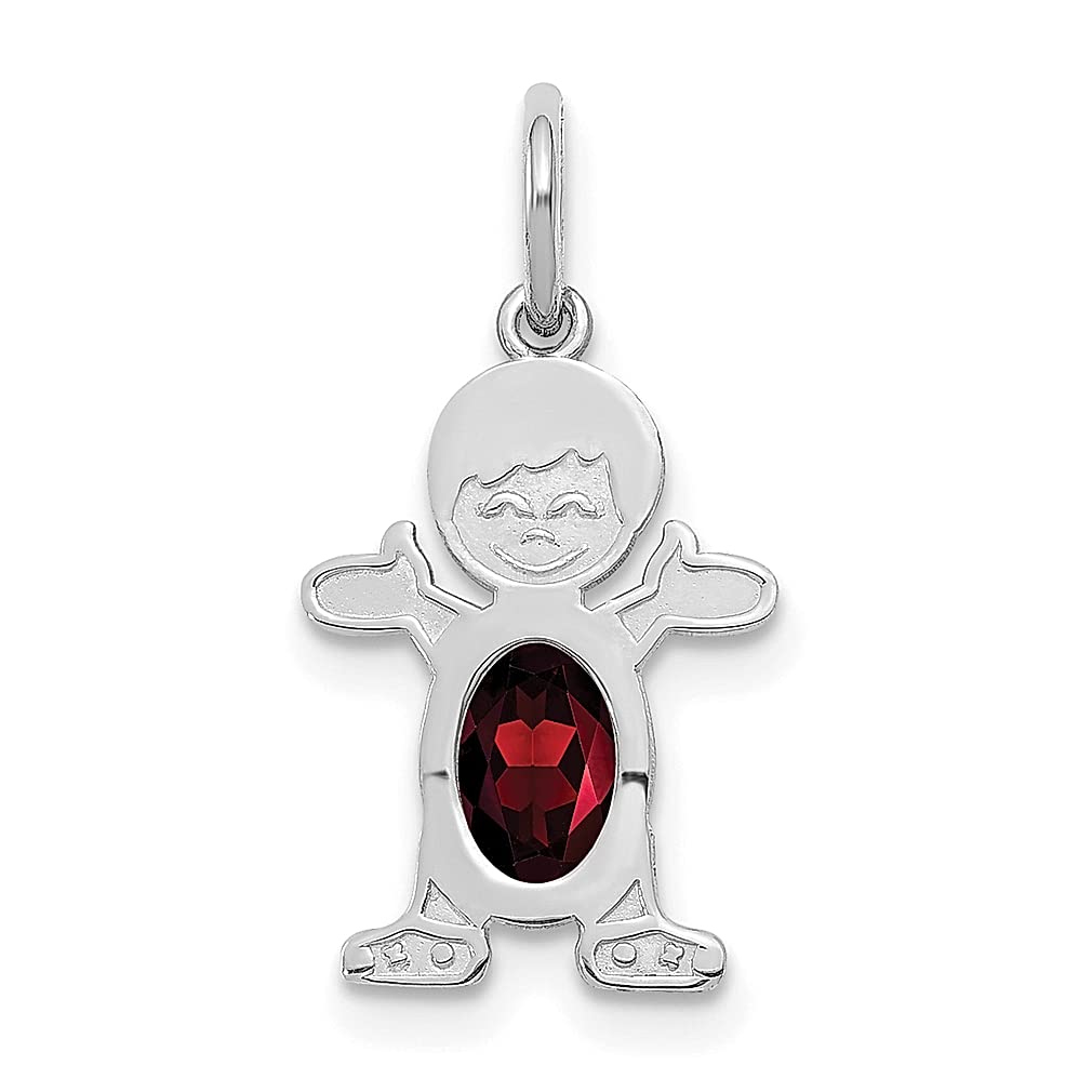 14K White Gold 6x4mm Oval Red Garnet January Birthstone Necklace Pendant - Baby & Kids Jewelry, Fine Gift for Women, Her, Mom - Perfect for Birthdays, Christenings & Special Occasions