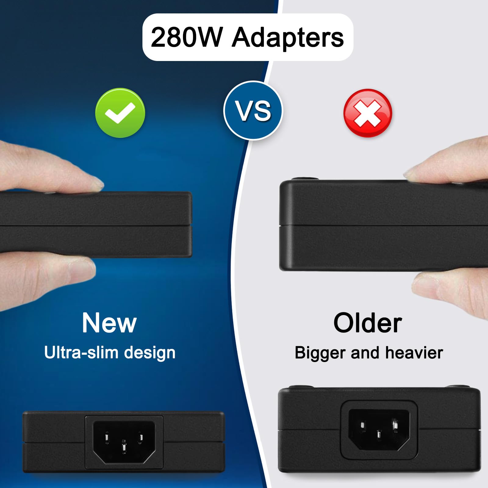 280W Slim USB-C Laptop Charger for MSI GS77/GE66/GE76 Raider/GP76/GP66 Leopard & Clevo X170SM-G/X170KM-G - Compatible with ADP-280BB/ADP-280EB/A18-280P1A - Fast Charging Power Adapter for Gaming & Work Laptops