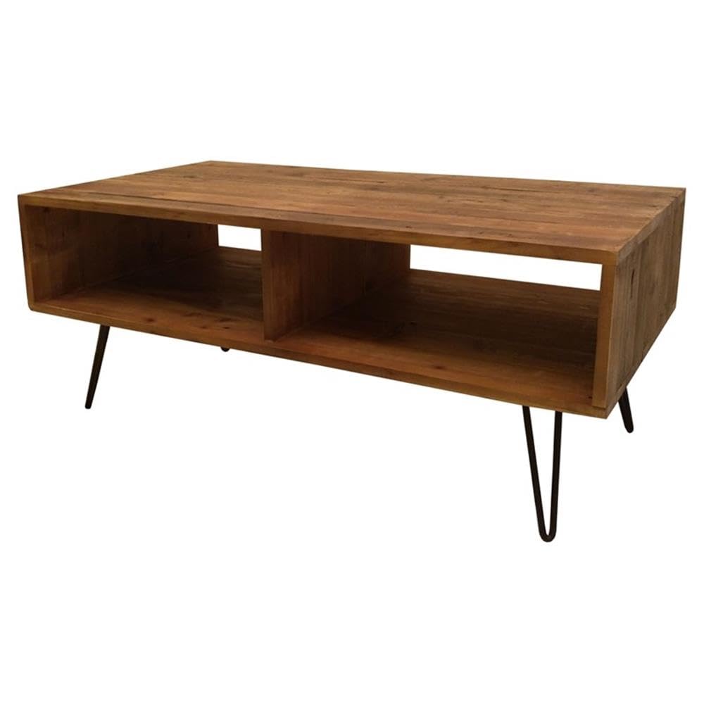 Pemberly Row Natural Wood Coffee Table - Rustic Modern Living Room Furniture for Small Spaces, Home Decor & Entertaining