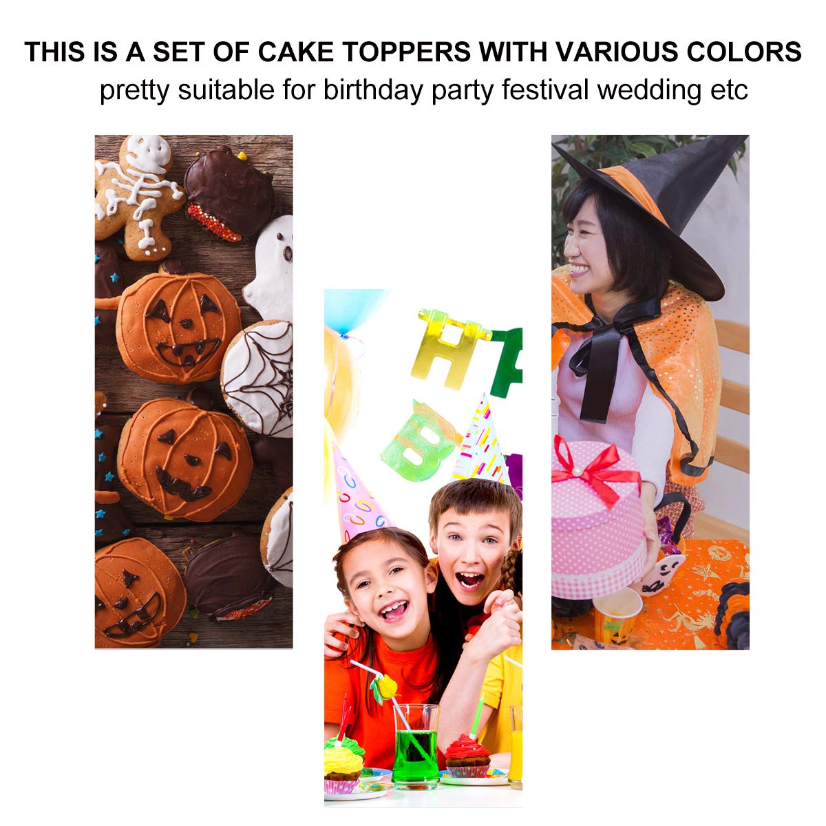 3pcs Halloween Bat Cake Toppers - Adorable Cake Decorations for Halloween Party, DIY Cake Picks & Edible Cake Accessories - Perfect for Halloween Desserts, Cupcakes, and Spooky Treats
