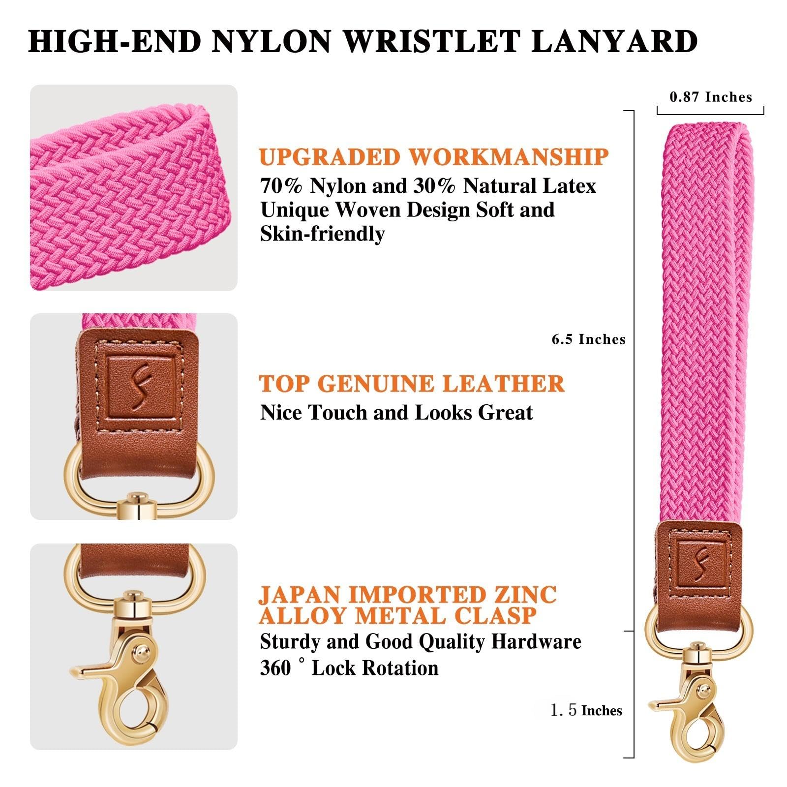 Stretchy Wrist Keychain for Keys - Pink | Car, Phone, Wallet Holder